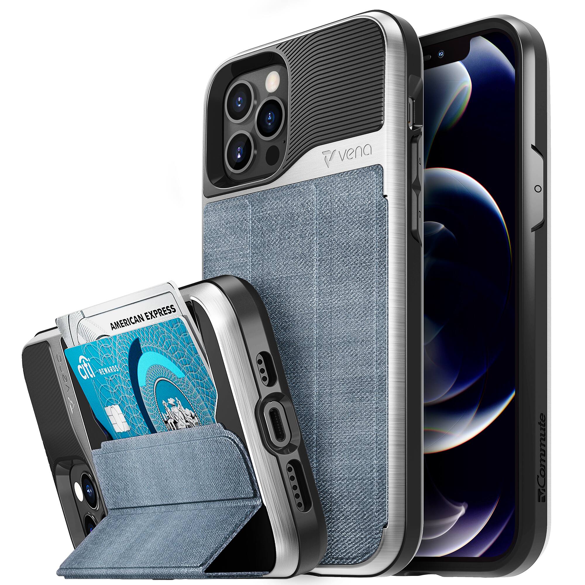 Alt View 11. Vena - vCommute Wallet Case for Apple iPhone 12 Pro Max - Steel Blue.