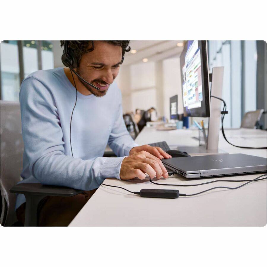 Alt View 3. Poly - Poly Mission 625 Stereo USB Wired Headset (Bulk) (C01C6A6) - Microsoft Teams Certification - Stereo - USB, USB Type C - Black.