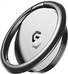 Syncwire - Adhesive Phone Ring Holder, Cell Phone Grip Ring Stand, 360° Rotation, Mini Size, All Metal Finger Ring Kickstand - Gray