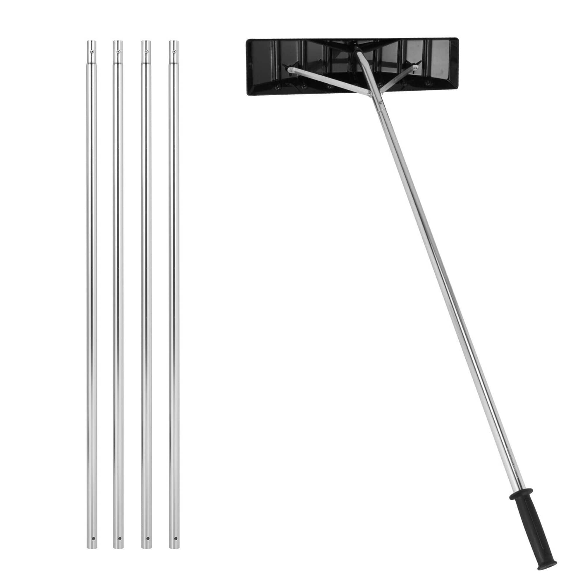 Costway - 20 FT Aluminum Snow Roof Rake Adjustable Sectional Snow Removal Tool - Black + Gray