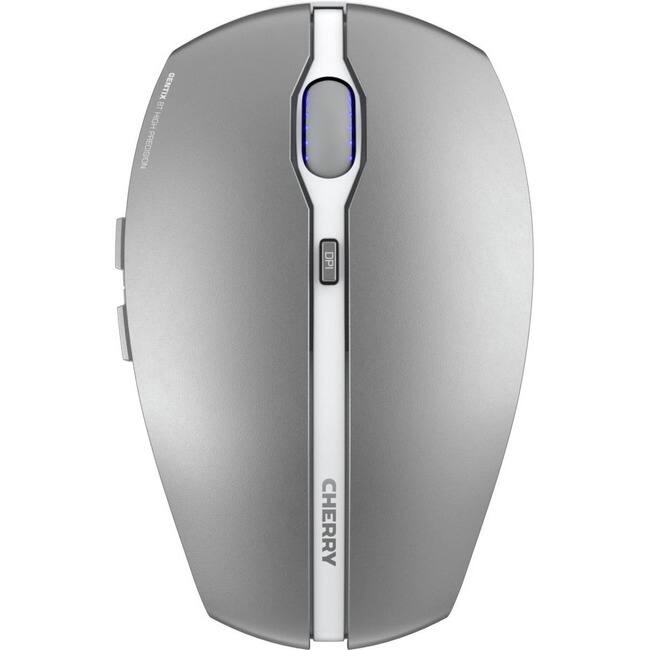 CHERRY - Bluetooth(r) mouse with multi-device function - Frosted Silver, Optical sensor, 7 buttons, scroll wheel - Wireless - Frost Silver