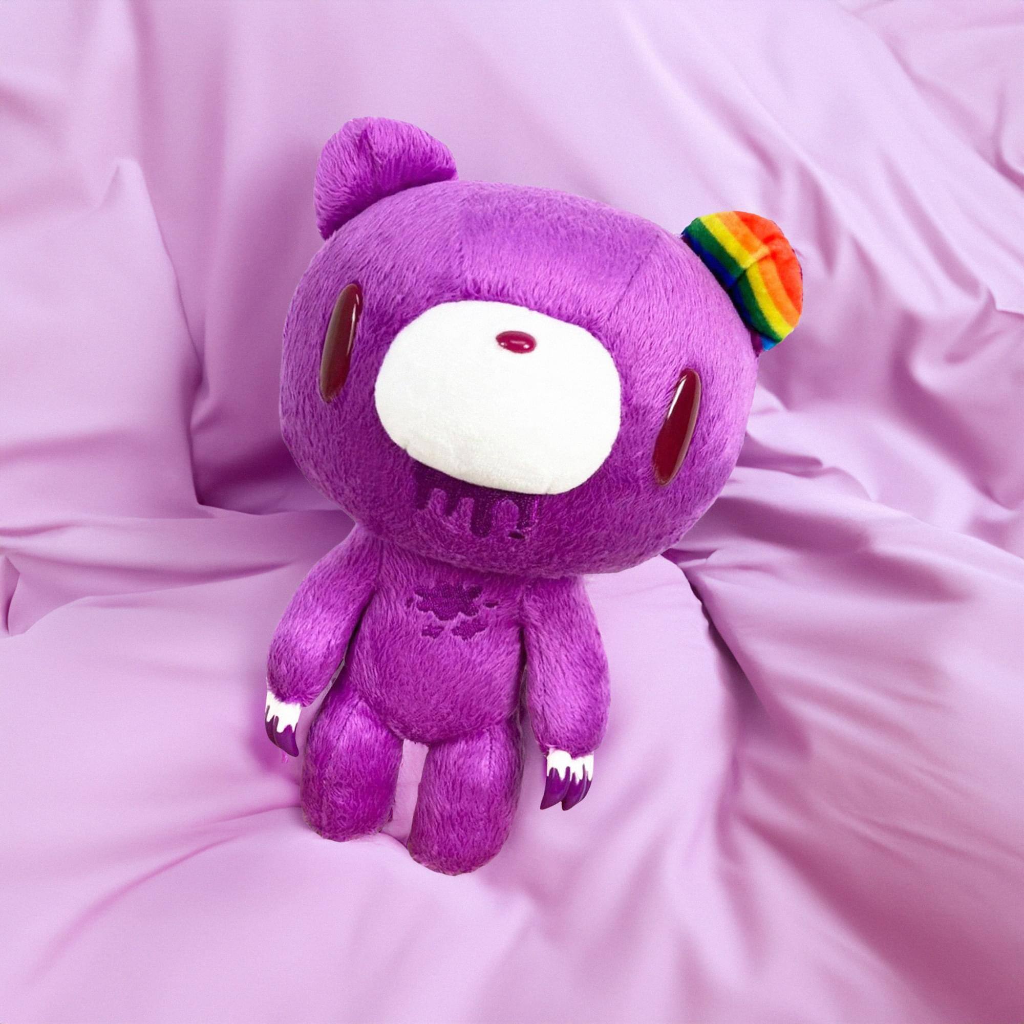 Alt View 3. Great Eastern - Gloomy Bear Purple 8 Inch Collector Plush - Purple.