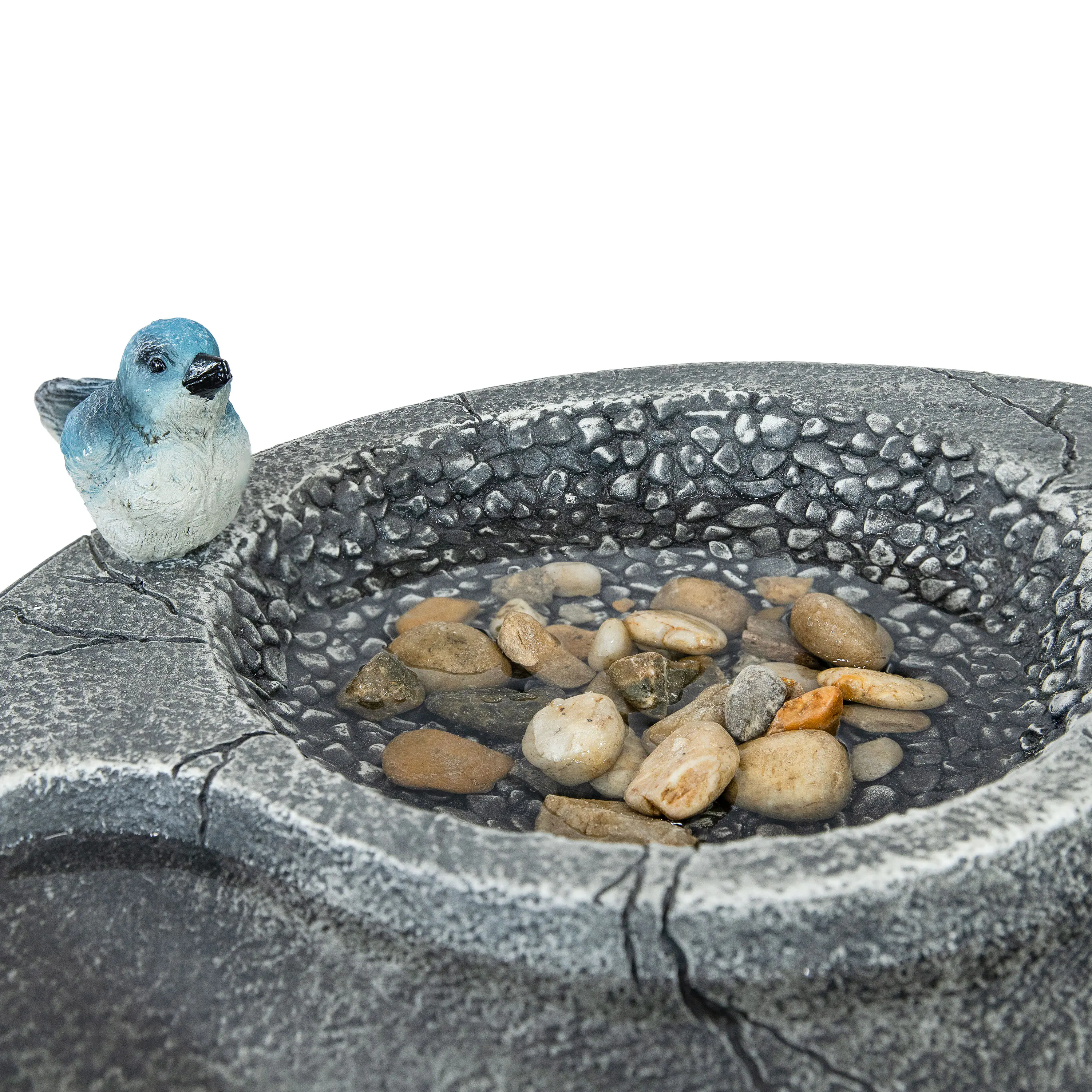 Alt View 8. Sunnydaze - Bird Bath with Birdseed Feeder Compartment - 29" - Gray.