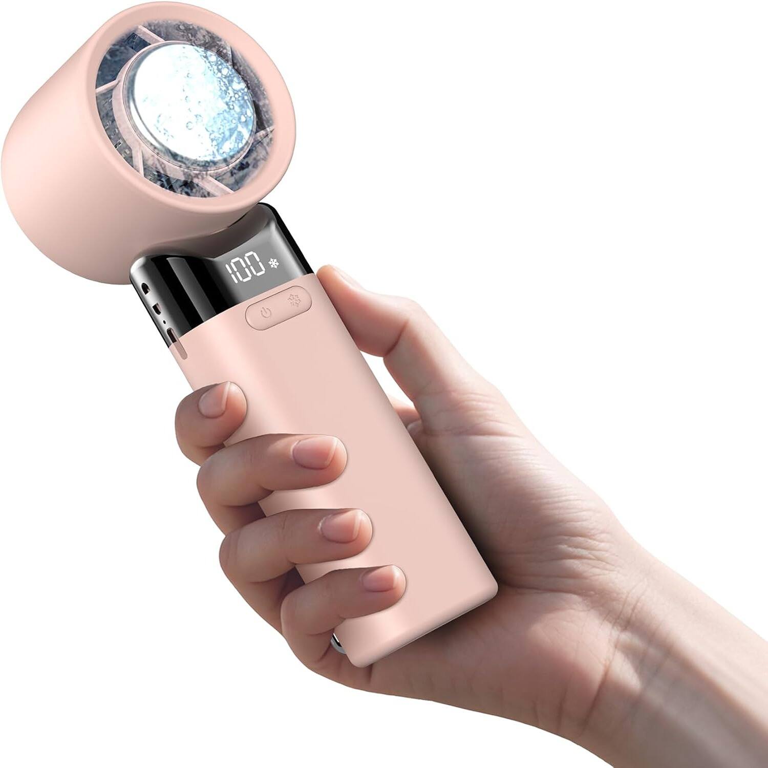 Front. PARKER SLATER - djustable Mini Fan Speed(1-100),5000mAh Battery Rechargeable Personal Fan - Rose Pink.