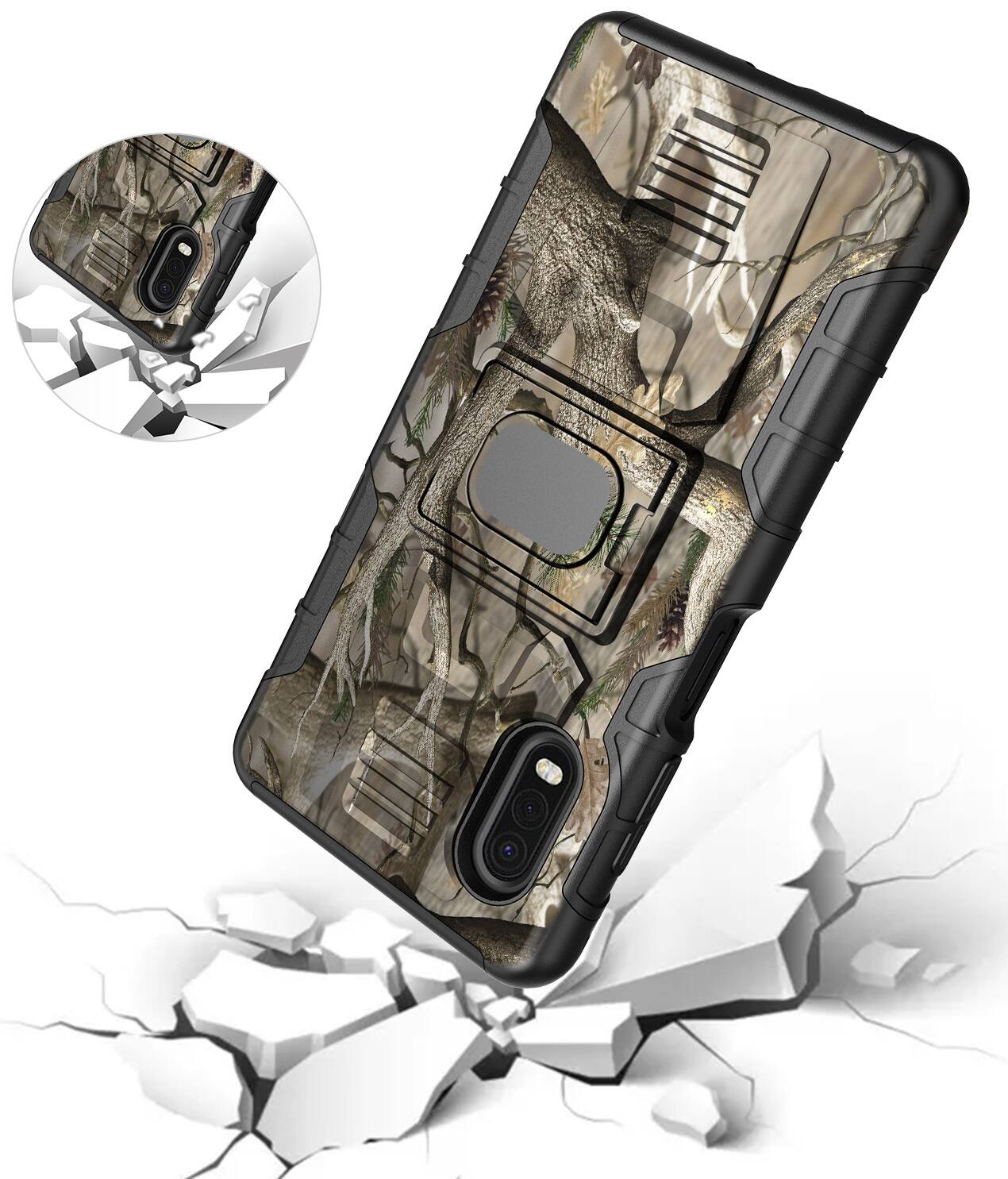 Alt View 5. Nakedcellphone - Case for Samsung Galaxy XCover Pro Phone (2020) - Autumn Camo (Black).