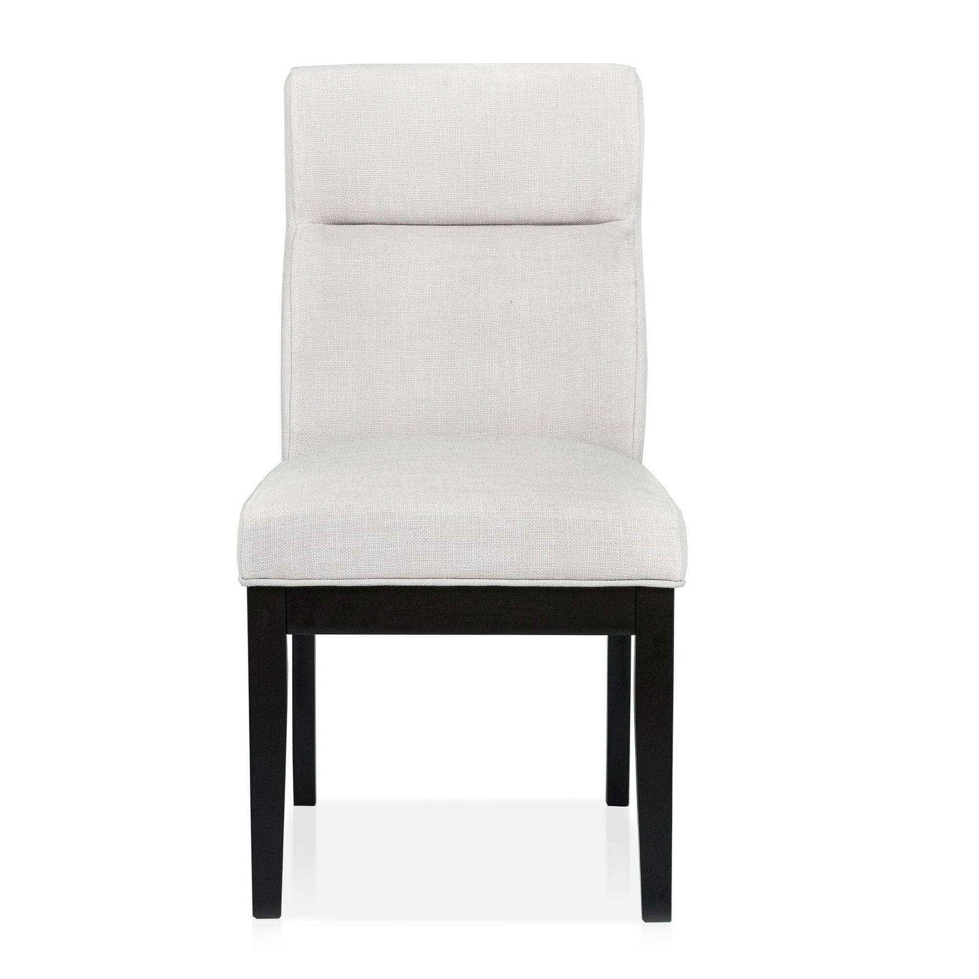 Alt View 3. Manhattan Lane - Moi 5pc Dining Table and Chair Set, 52 Inch Round Glass, White Black - Black, White.