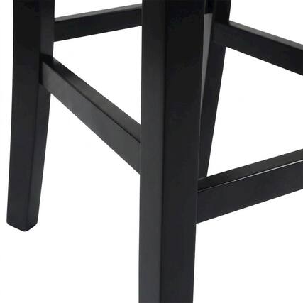Front. FurniFact - Modern X-Back Counter Height Bar Stool Set, Comfortable & Durable (2 Pack) - Black.