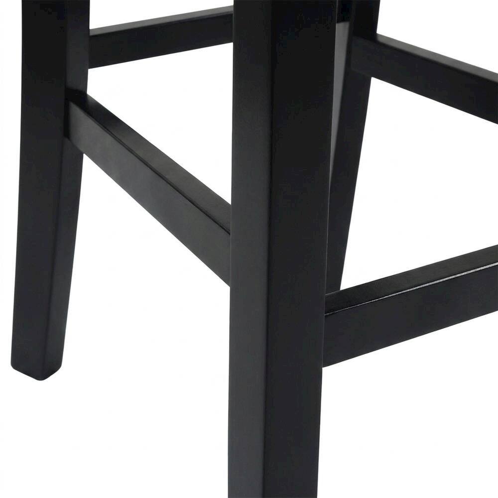 Front. FurniFact - Modern X-Back Counter Height Bar Stool Set, Comfortable & Durable (2 Pack) - Black.