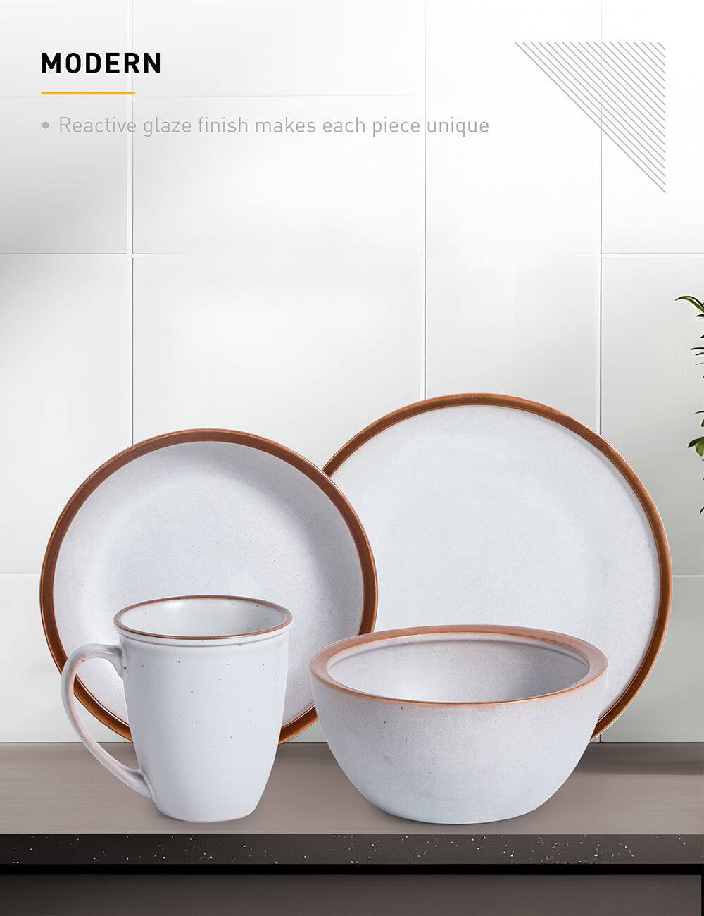 MODERN

Reactive glaze finish makes each piece unique
