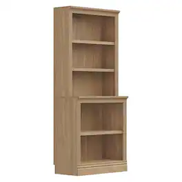 VAUXHILL & CO. - Halston Multi-Depth Bookcase, Adjustable Shelving Unit - Oak