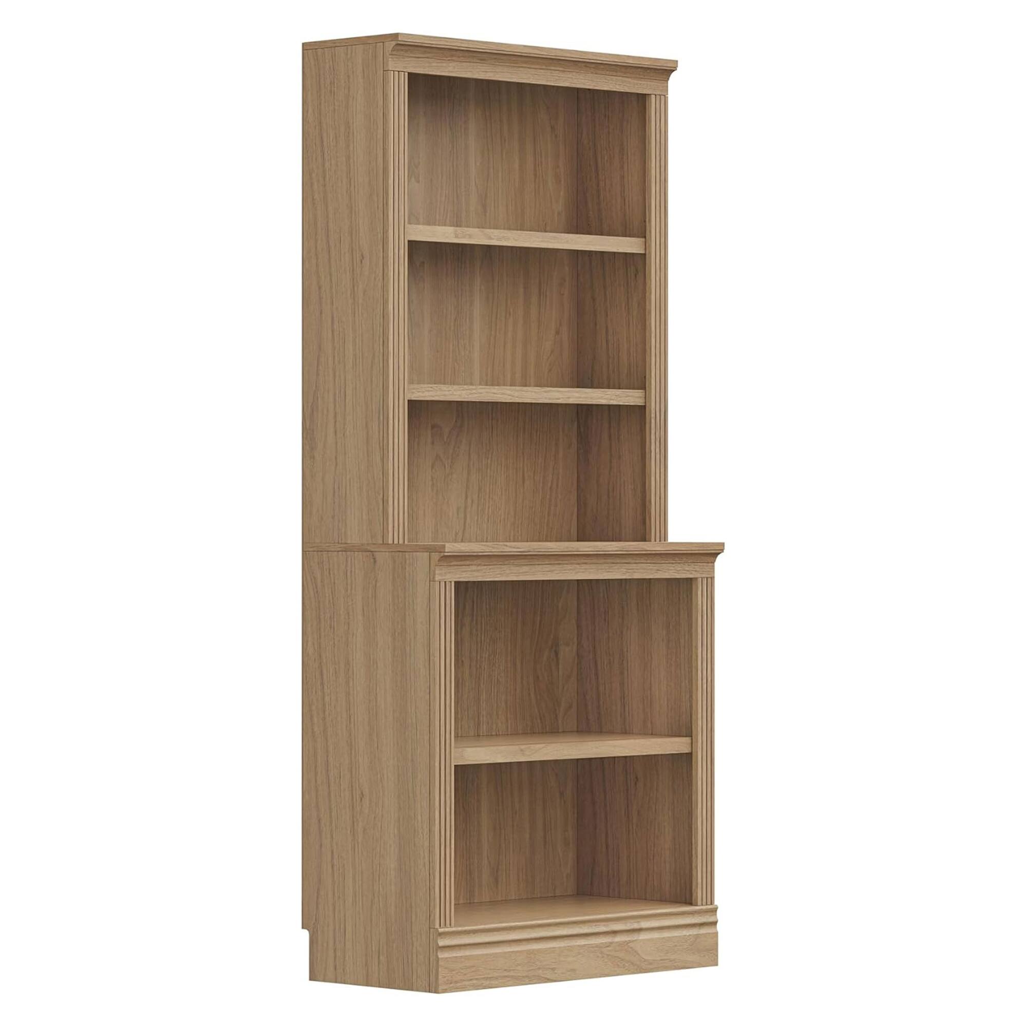 Front. VAUXHILL & CO. - VAUXHILL & CO. Halston Multi-Depth Bookcase, Adjustable Shelving Unit, Oak - Oak.