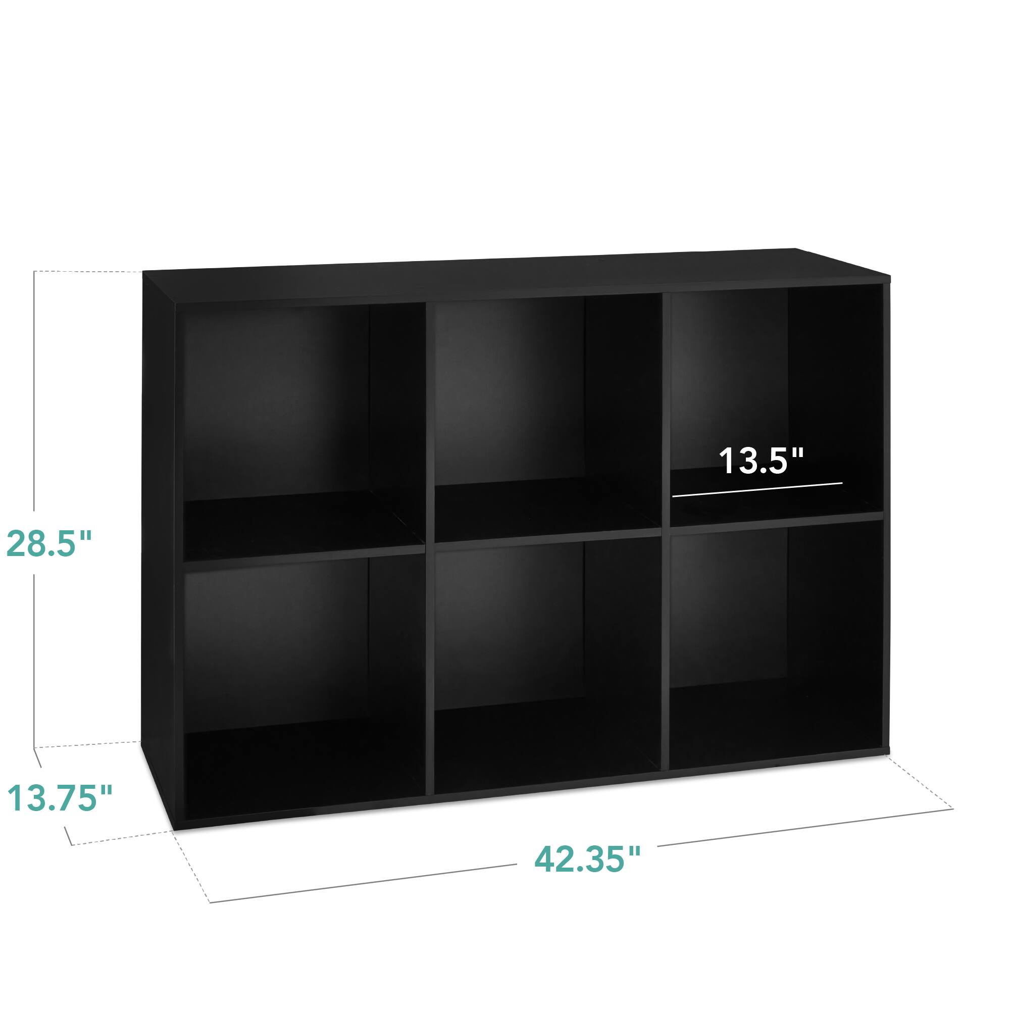 The dimensions of the shelf are:

- Height: 28.5"
- Width: 42.35"
- Depth: 13.75"
- Shelf depth: 3.5"