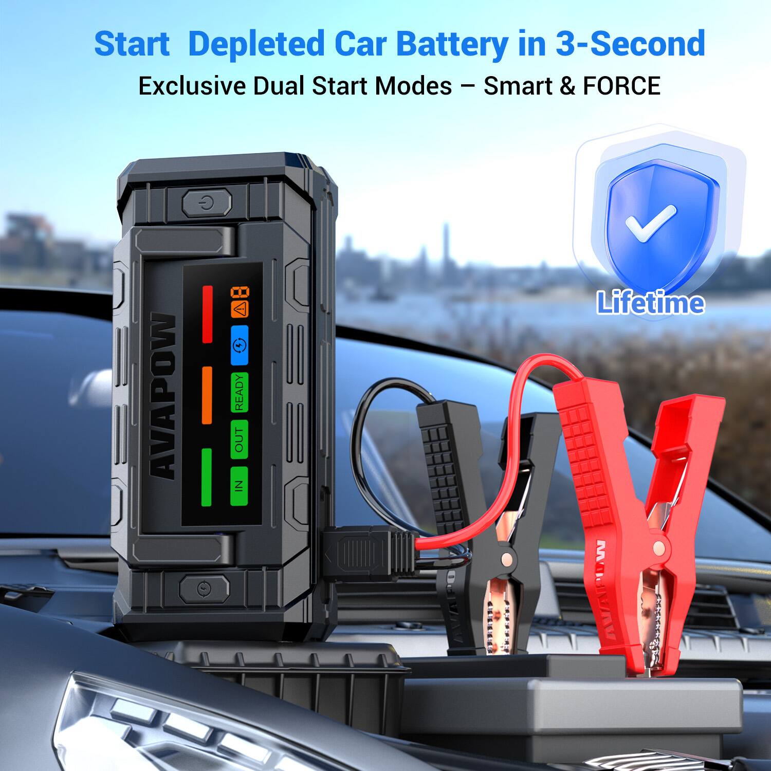 Start Depleted Car Battery in 3-Second Exclusive Dual Start Modes - Smart & FORCE

AVAPOW

Lifetime
