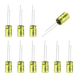 Unique Bargains - 10uF 100V Non-Polarized Electrolytic Capacitor, 8x12mm Aluminum Audio Cap, for DIY Tweeter, 10pcs - Gold