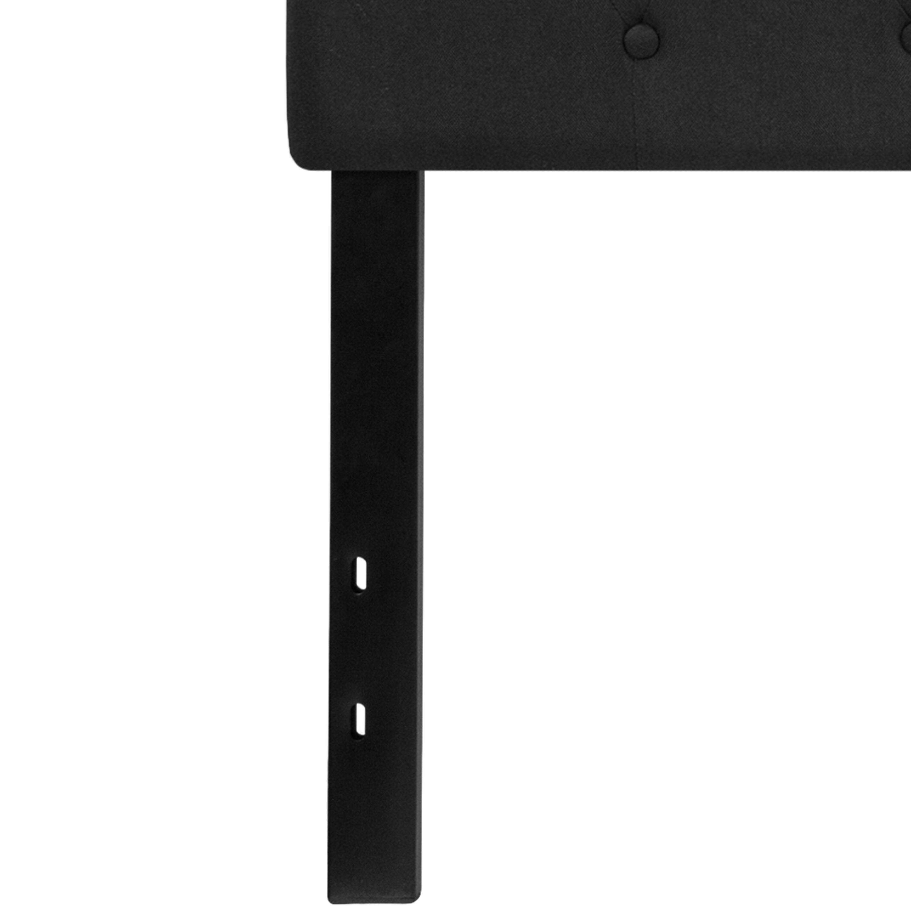 Alt View 5. Emma + Oliver - Arched Button Tufted Upholstered Headboard - Black.