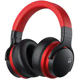 MOVSSOU - E7 Active Noise Cancelling Headphones Bluetooth Headphones Over Ear - Red