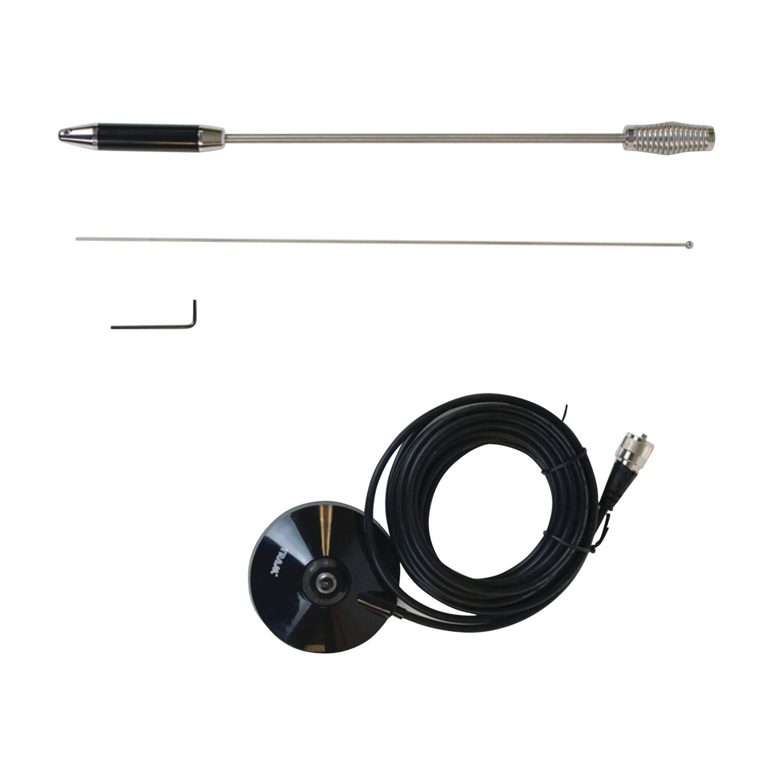 Alt View 6. Tram - Tram 703-hc Center-load Stainless Steel Whip Cb Magnet-mount Antenna Kit With 3-1/2-in. Magnet And Cable - Silver.