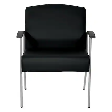 Front. Office Star Products - Big & Tall Healthcare Guest Office Chair - Dillon Black Fabric.
