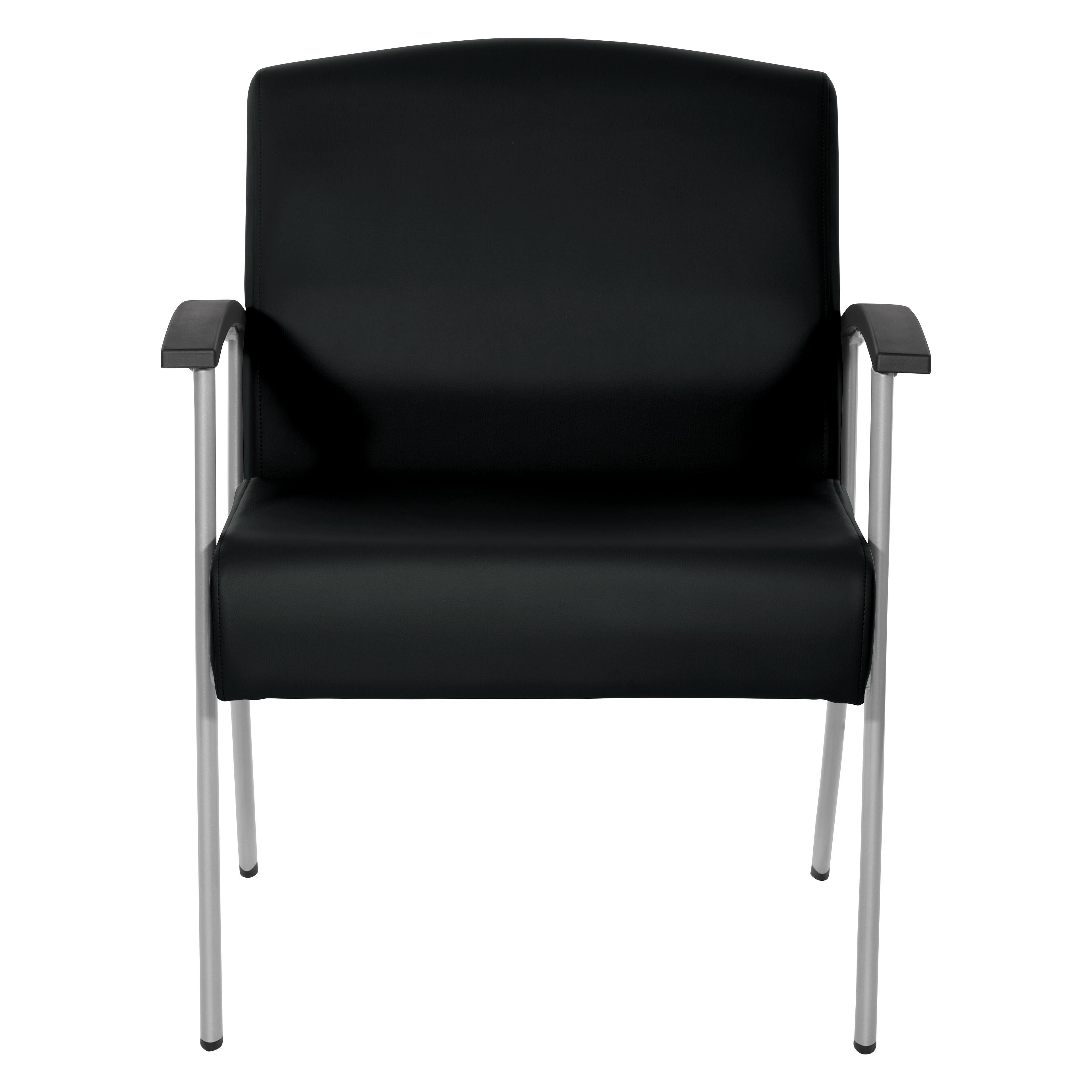 Front. Office Star Products - Big & Tall Healthcare Guest Office Chair - Dillon Black Fabric.