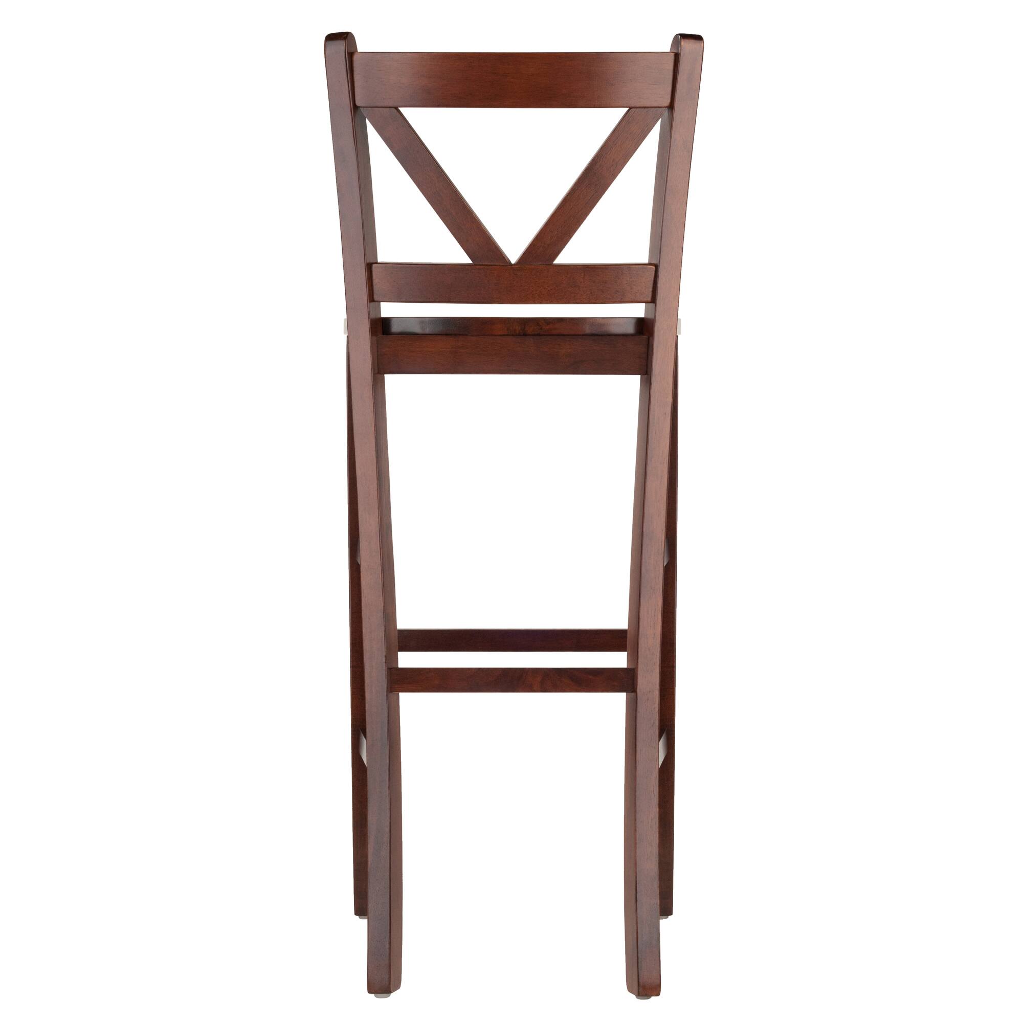 Alt View 3. Winsome Wood - Victor 2-Pc V-back Bar Stool Set - Walnut.