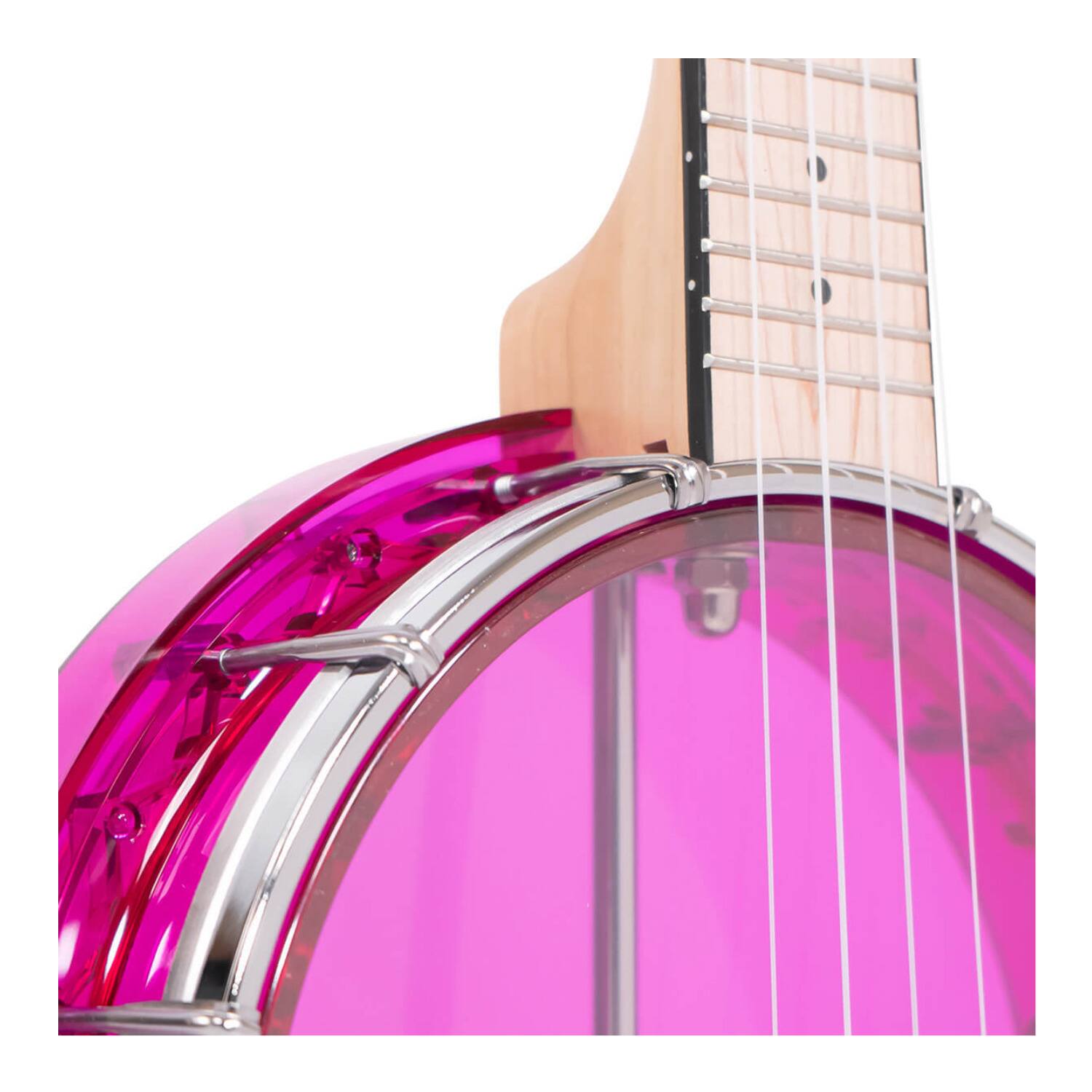 Back. Gold Tone - Gold Tone Little Gem (Amethyst): See-Through Banjo-Ukuleles with Bag.