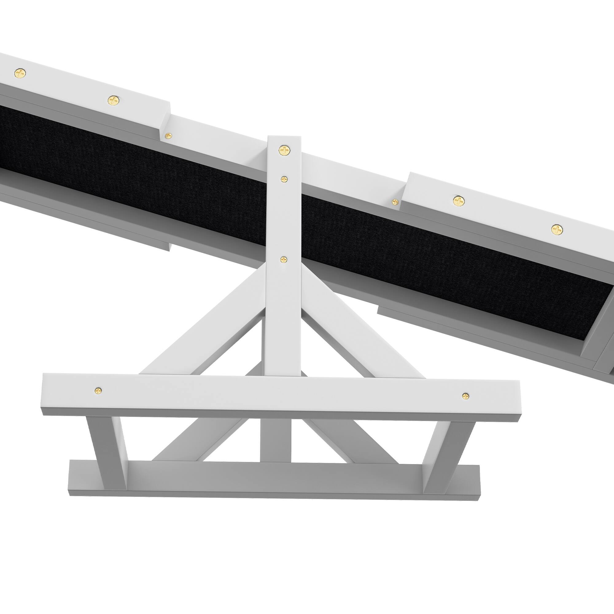 Alt View 4. Pawhut - Wooden Dog Agility Seesaw, Training Exercise, Platform Equipment, Weather Resistant, 71" L x 12" W x 12" H - White.