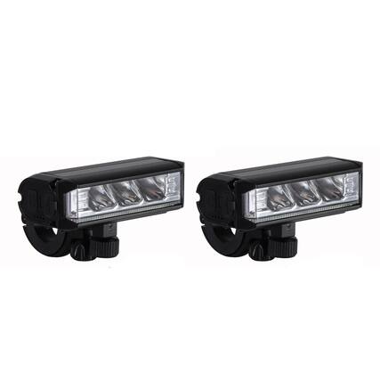 Front. Home Collection - Rechargeable Bicycle LED Front Ligh - 2pcs - Black.