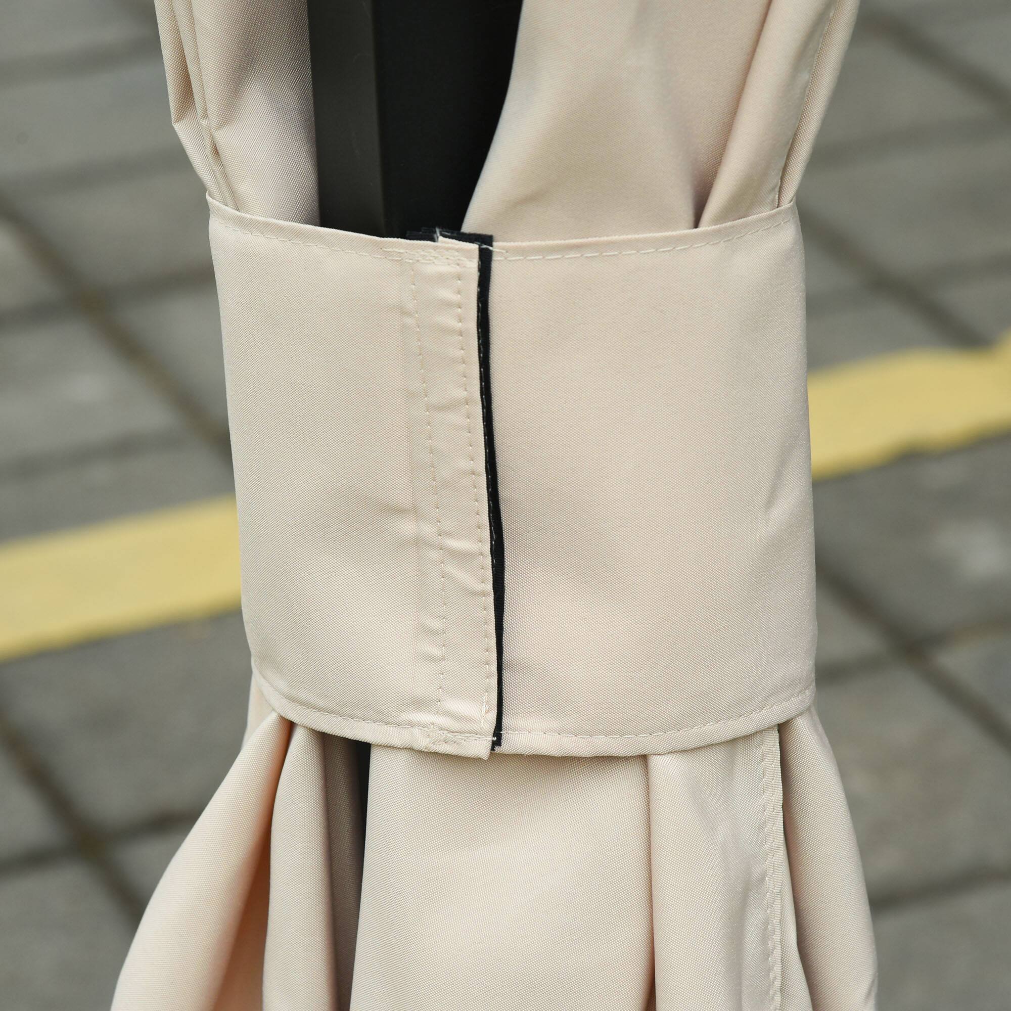 Alt View 8. Outsunny - 10' x 10' Universal Gazebo Sidewall Set with Panels, Hooks and C-Rings Included for Pergolas and Cabanas - Beige.