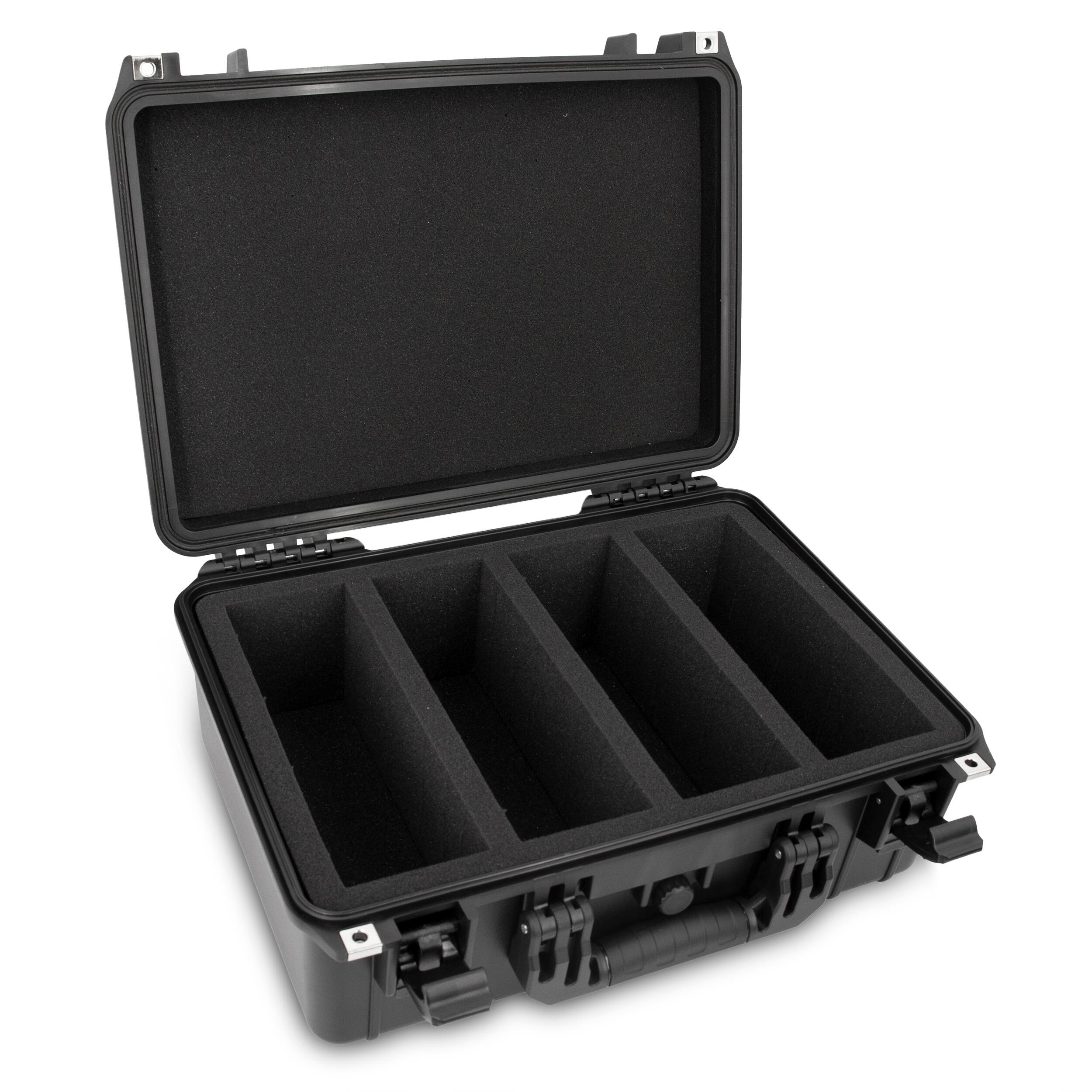 Alt View 8. CASEMATIX - Waterproof Graded Card Case Holds 130 BGS PSA Slabs or 450 Toploaders – Trading Card Box with Card Dividers IPX7 - Black.