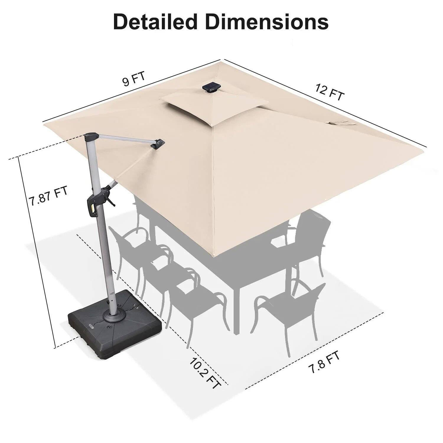 Detailed Dimensions  
9 FT  
12 FT  
7.87 FT  
10.2 FT  
7.8 FT