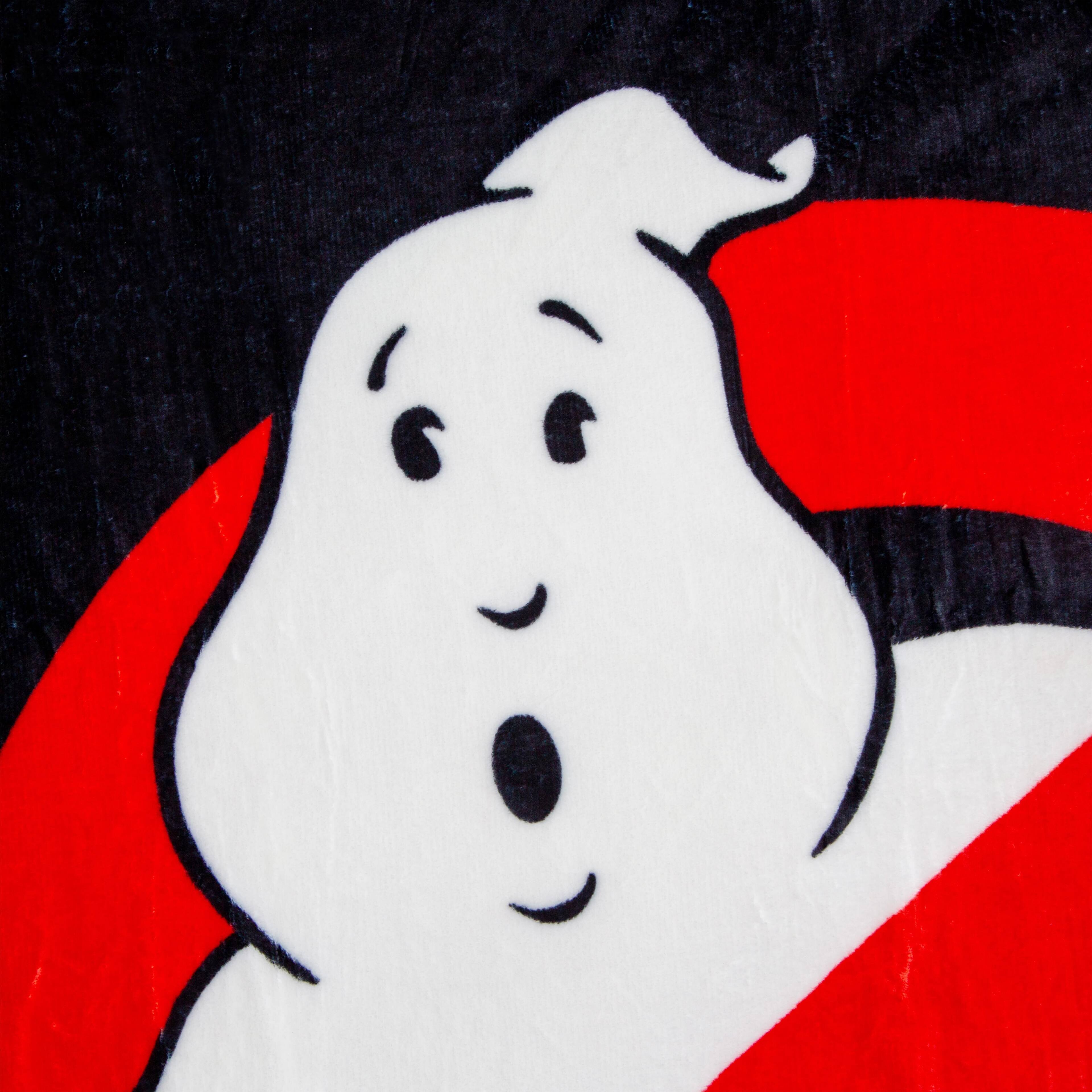 Alt View 1. Silver Buffalo - Ghostbusters Logo Raschel Throw Blanket | 45 x 60 Inches - Red.