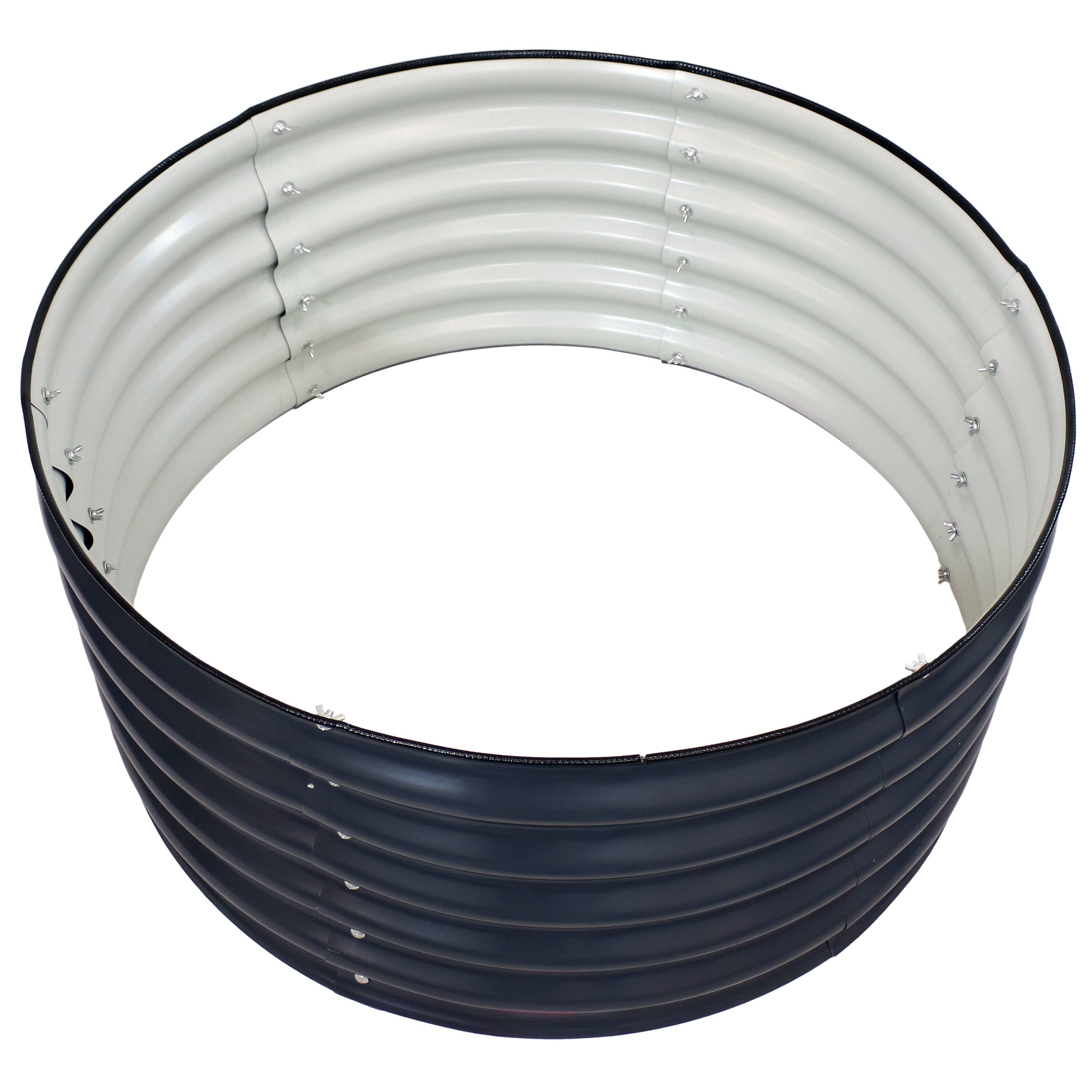 Alt View 5. Sunnydaze - Galvalume Steel Round Raised Garden Bed - 36 in - Dark Gray.