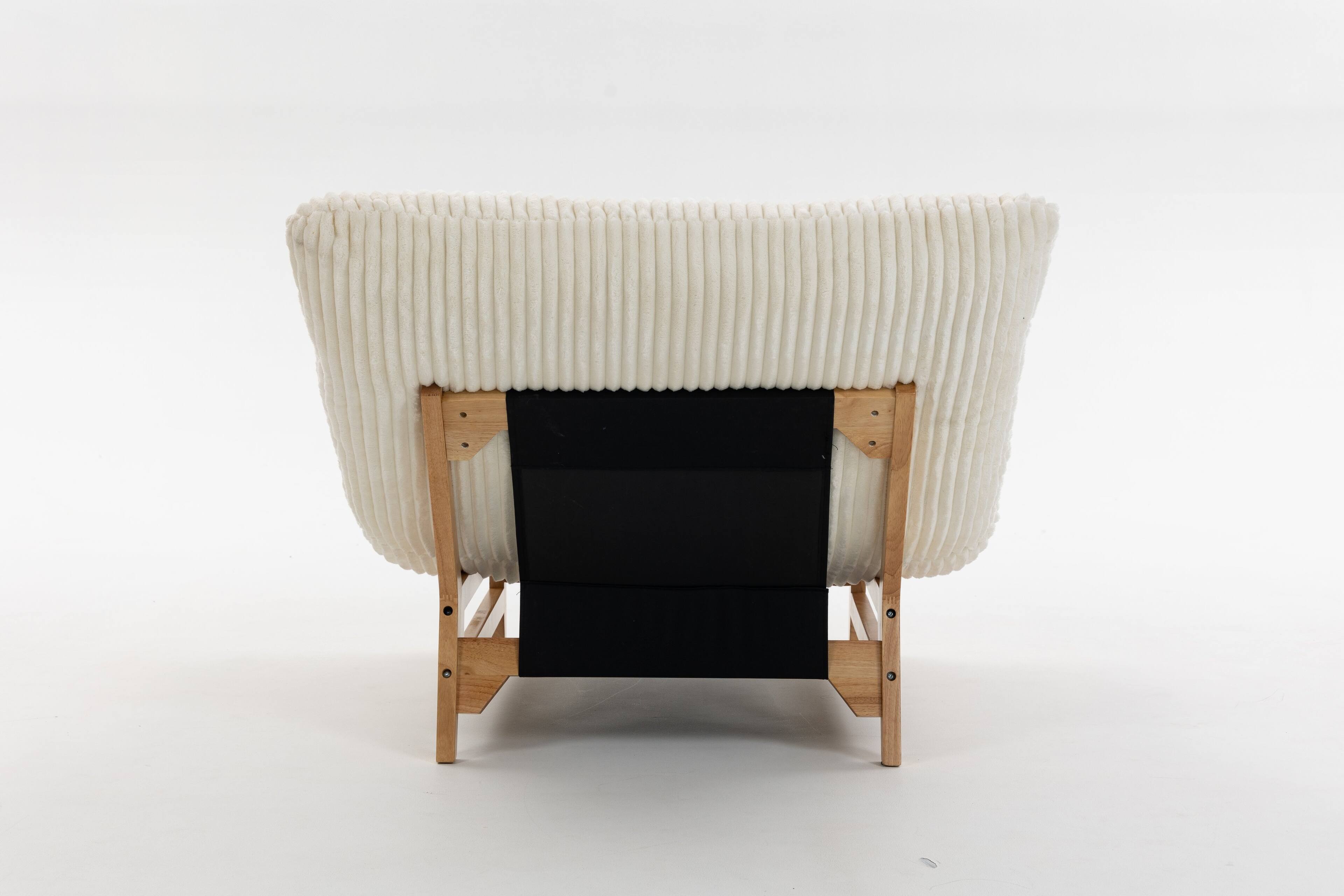 Alt View 3. LOVMOR - Oversized Corduroy Bean Bag Chairs For Living Room Bedroom Reading Textured Ribbed Cozy Spacious Indoor Lounge - Off White.