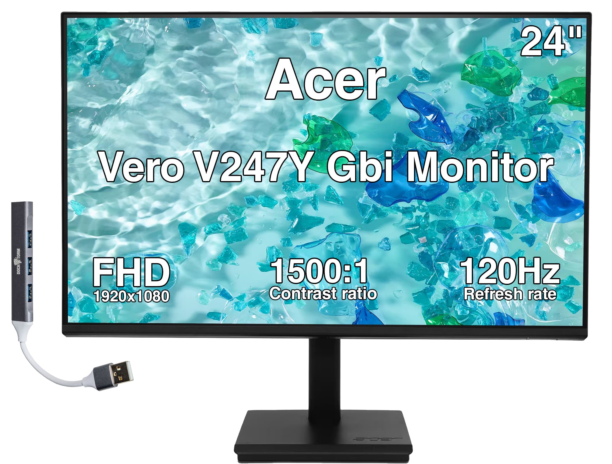 "Acer - Vero V247Y Gbi 24"" FHD IPS Monitor, 4ms Response Time, Built-in Speaker & DKZ Hub (UM.QV7AA.G07) w/HDMI cable - Black" price history on PriceWatchPro