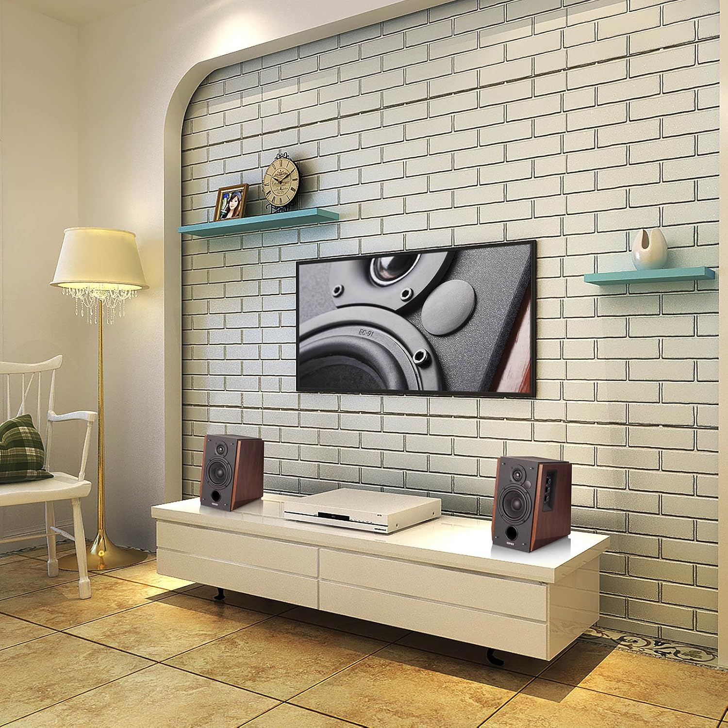 Angle. Edifier - R1700BTs 2.0 Active Bookshelf Speakers - Wood.