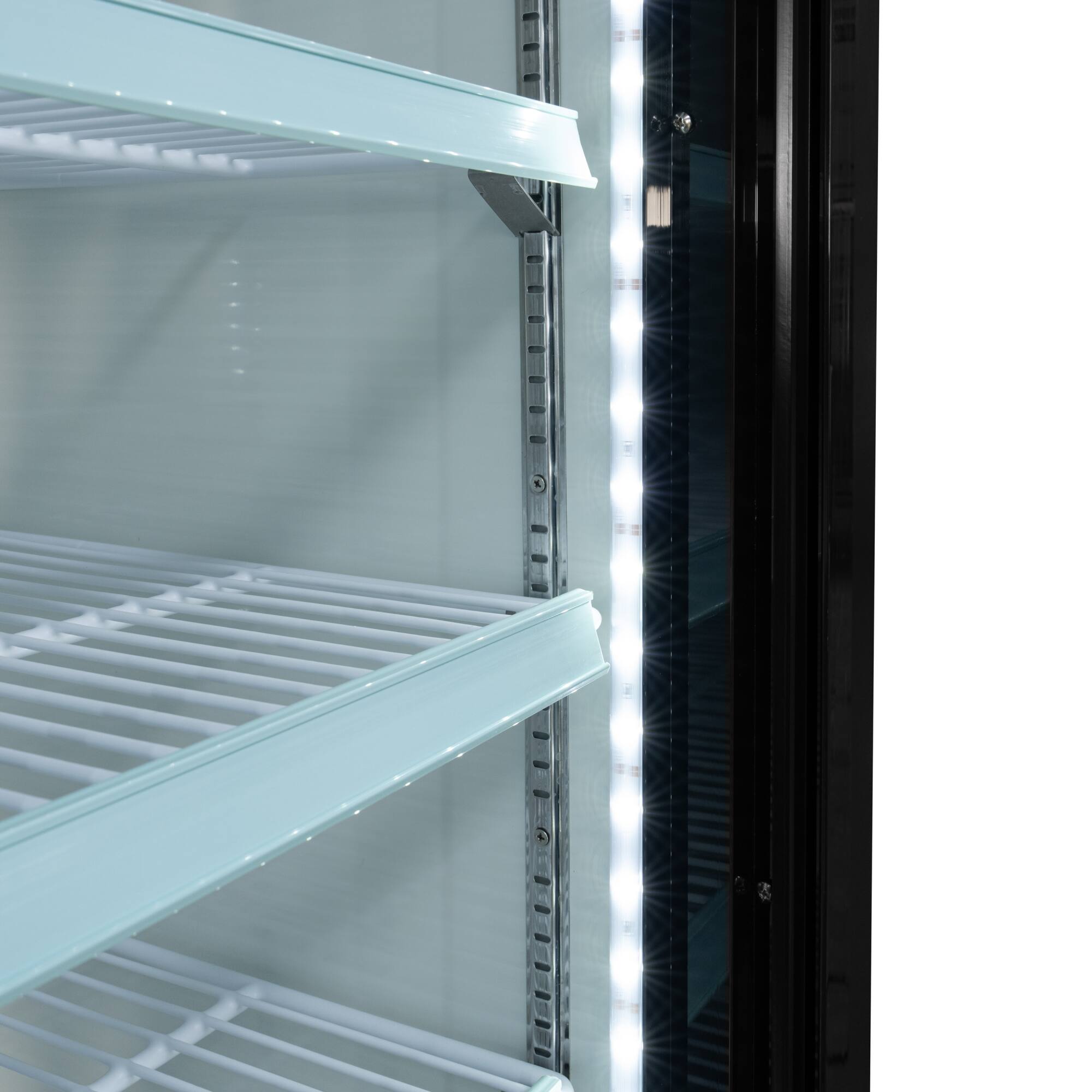 Alt View 6. Koolmore - 40 in. 33 Cu. Ft. Commercial Merchandiser Refrigerator with Sliding Doors, LED Lighting in White (KM-MDR-2GD-33CSL) - Black.