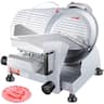 VEVOR - 240W Commercial Meat Slicer, Electric Deli Food Slicer, 10" Carbon Steel Blade Electric Food Slicer - Silver