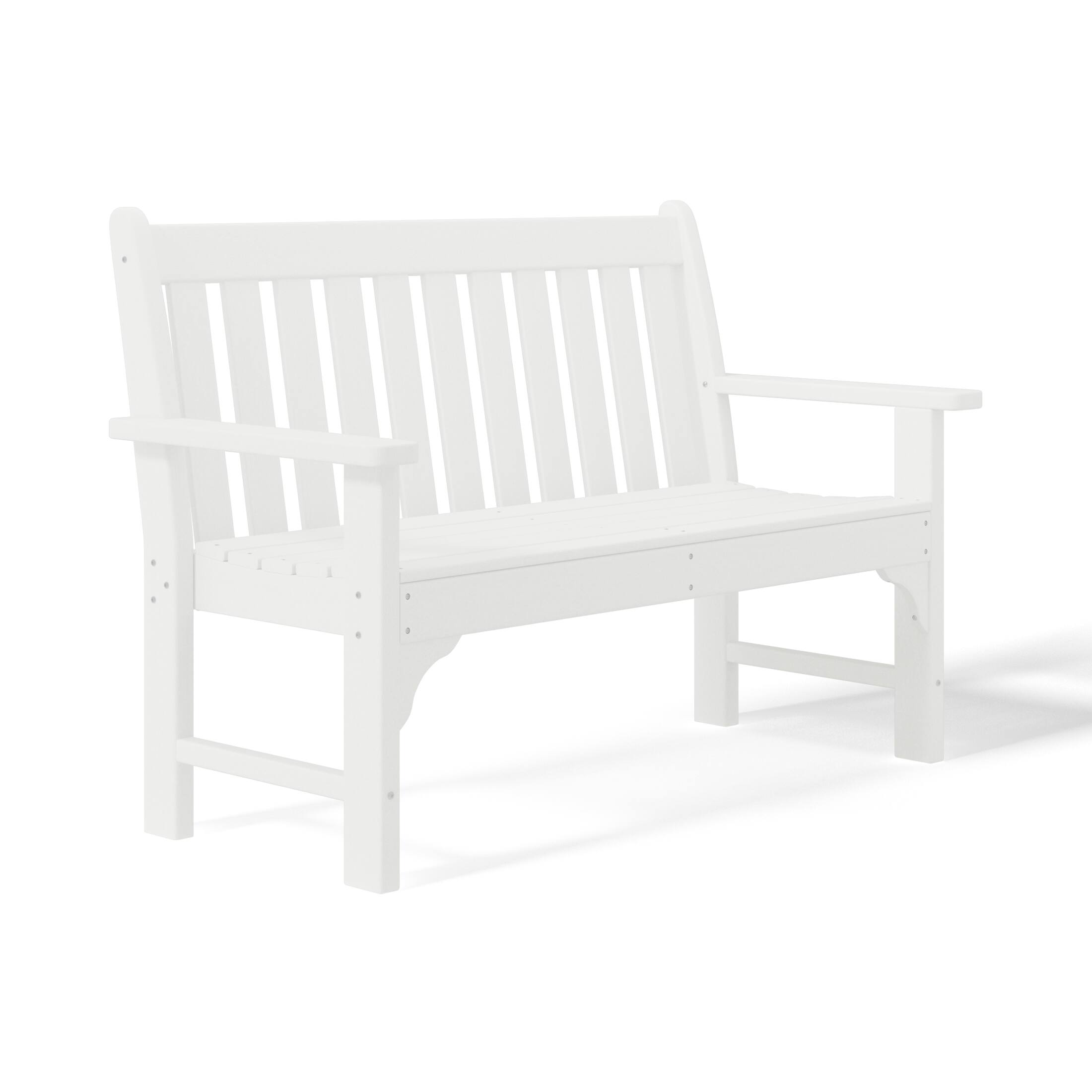 Left. WestinTrends - WestinTrends Malibu Outdoor 2-Person All-Weather HDPE Front Porch Garden Bench - White.