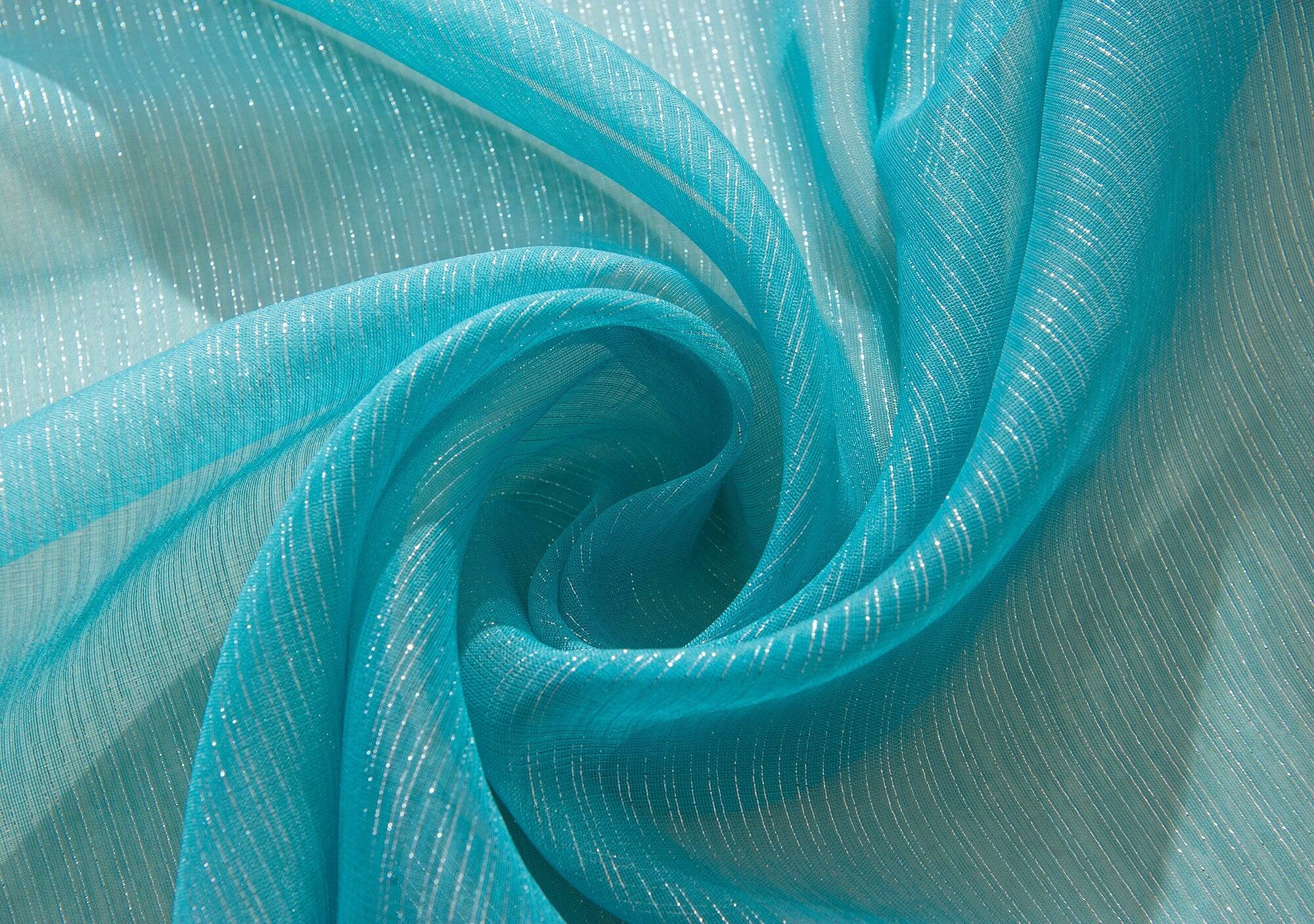 Back. RT Designers Collection - Stylish Aqua Lonnie Grommet Curtain Panel - 54x90 Inches - Aqua.