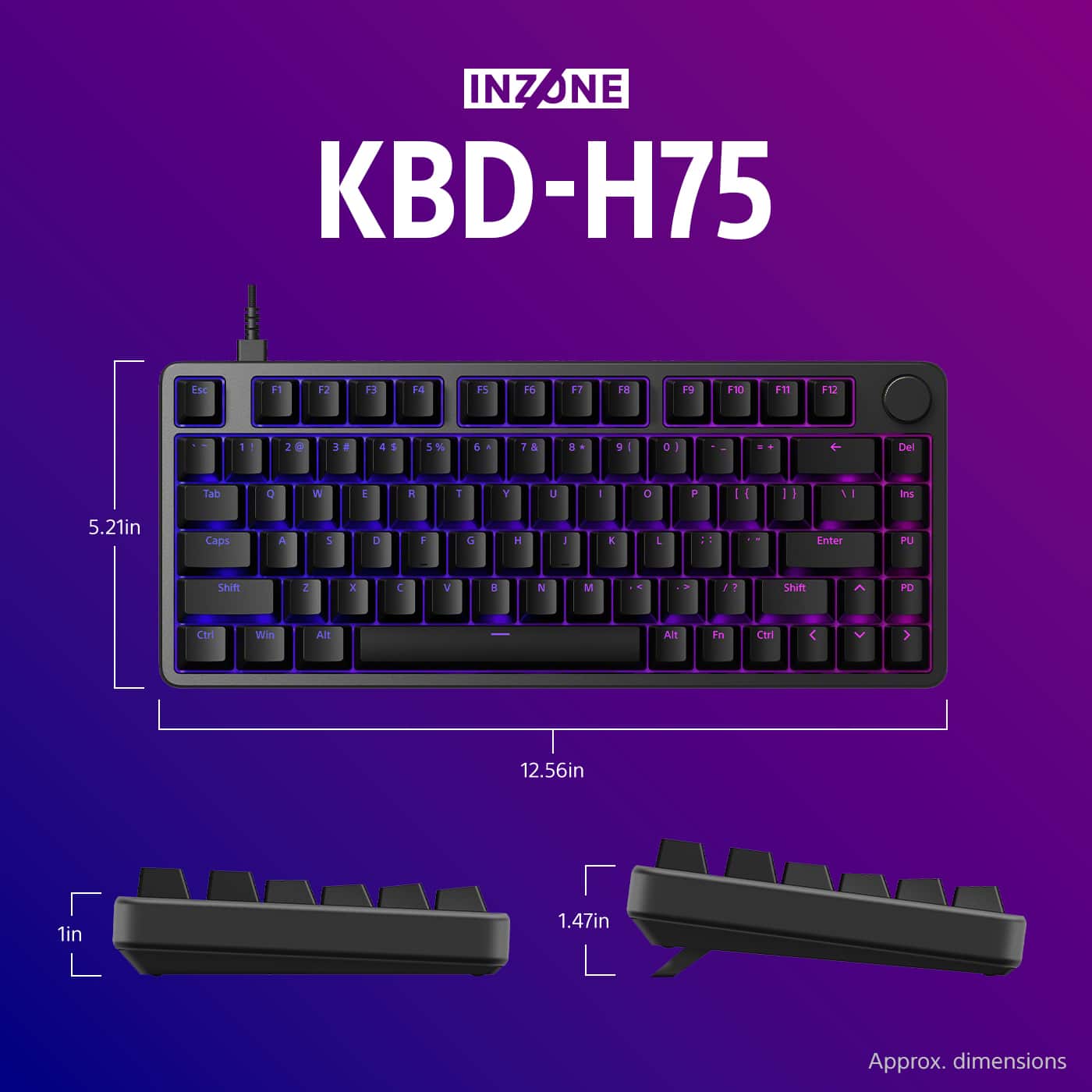 Sony INZONE KBD H75 75% CNC Wired Aluminum Frame Gaming Keyboard