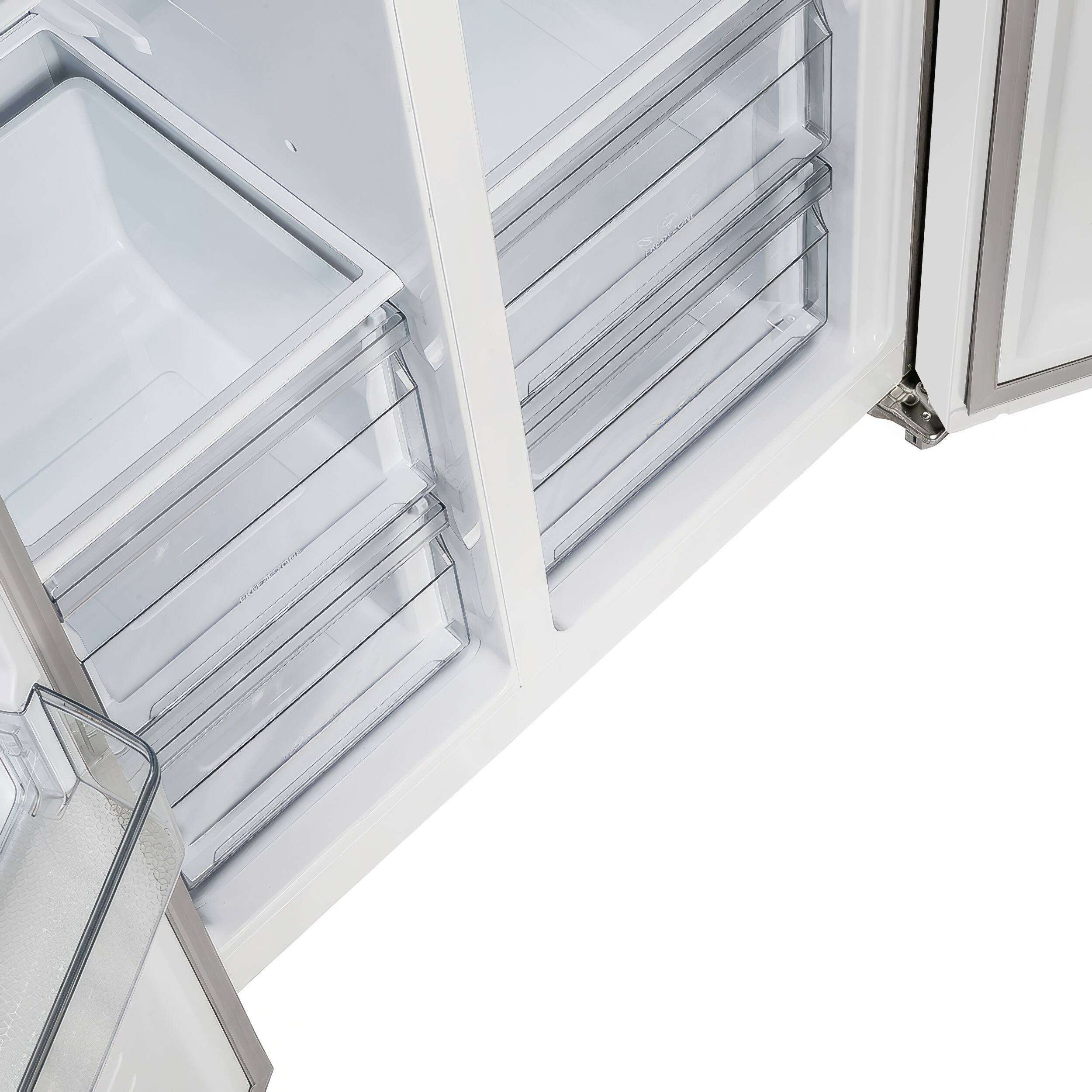 Alt View 9. Forno Appliances - Salerno 15.6 Cu. Ft. Freestanding Counter-Depth Side-by-Side Refrigerator with Customizable Handles in Antique Brass - White.