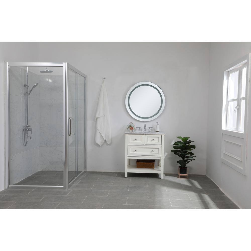 Left. Elegant Decor - Helios 32 inch Hardwired LED mirror - Silver.