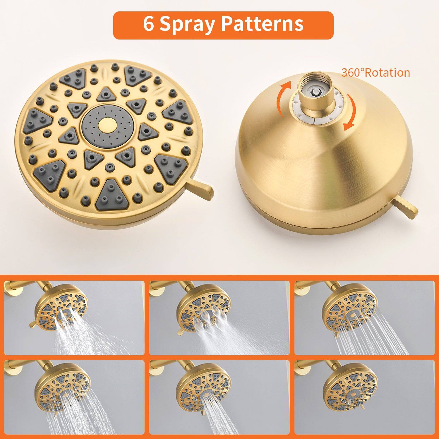 6 Spray Patterns  
360° Rotation