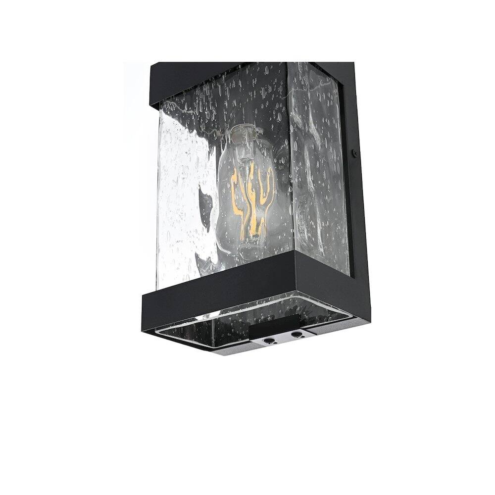 Alt View 2. Elegant Lighting - Thompson 7 inch Outdoor Pendant in Black - Black.