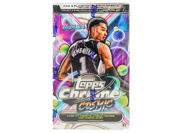 FIND 3 PLANETARY PURSUIT INSERTS PER CASE, 5 BASE PARALLELS AND 14 INSERTS PER BOX
2023/24 TOPPS CHROME COSMIC
LOOK FOR BRAND NEW CASE HIT INSERTS, COSMIC HEROES AND COSMIC DUST