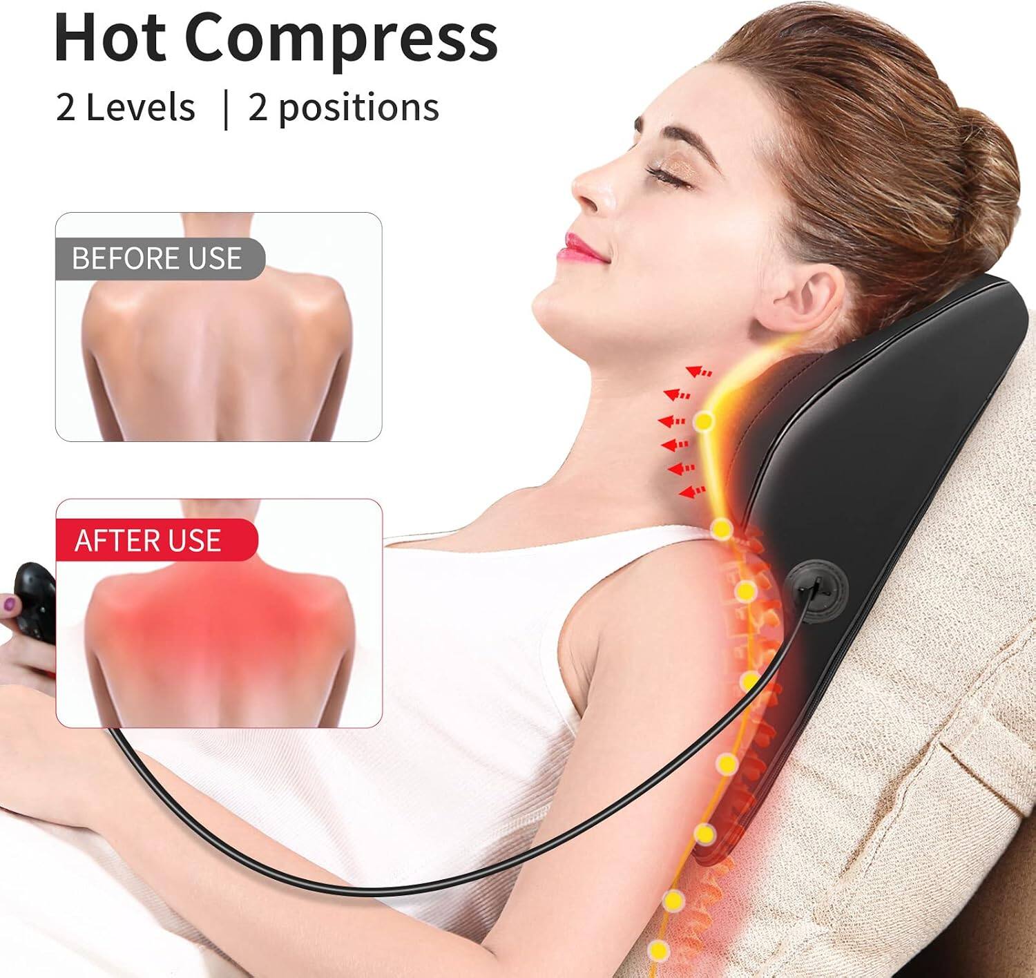 Hot Compress  
2 Levels | 2 positions  

BEFORE USE  
AFTER USE