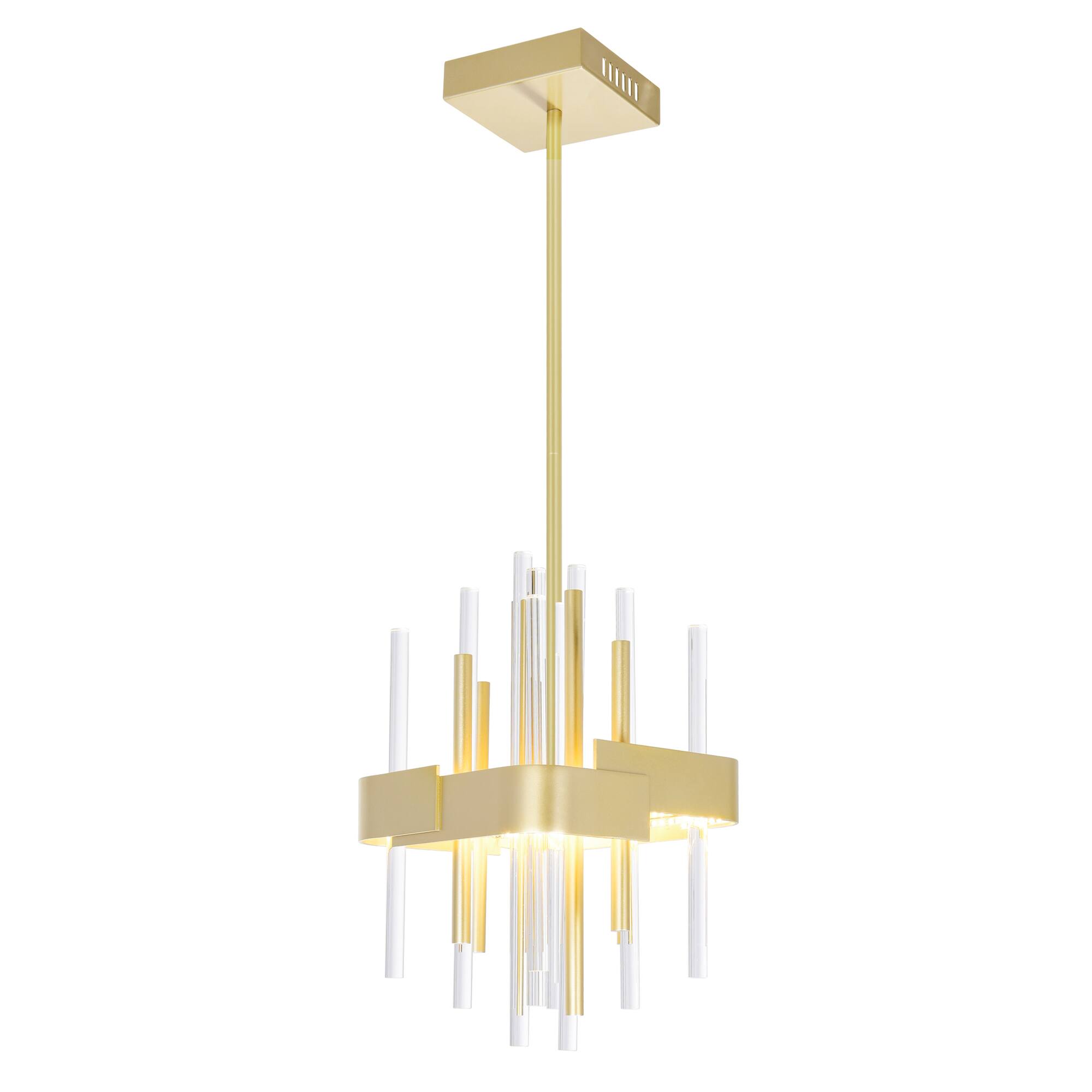 Angle. CWI Lighting - Millipede 8 in LED Satin Gold Mini Pendant - Satin Gold.