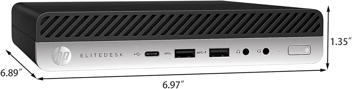 The corrected text is:

6.89" ELITEDESK 1.35"