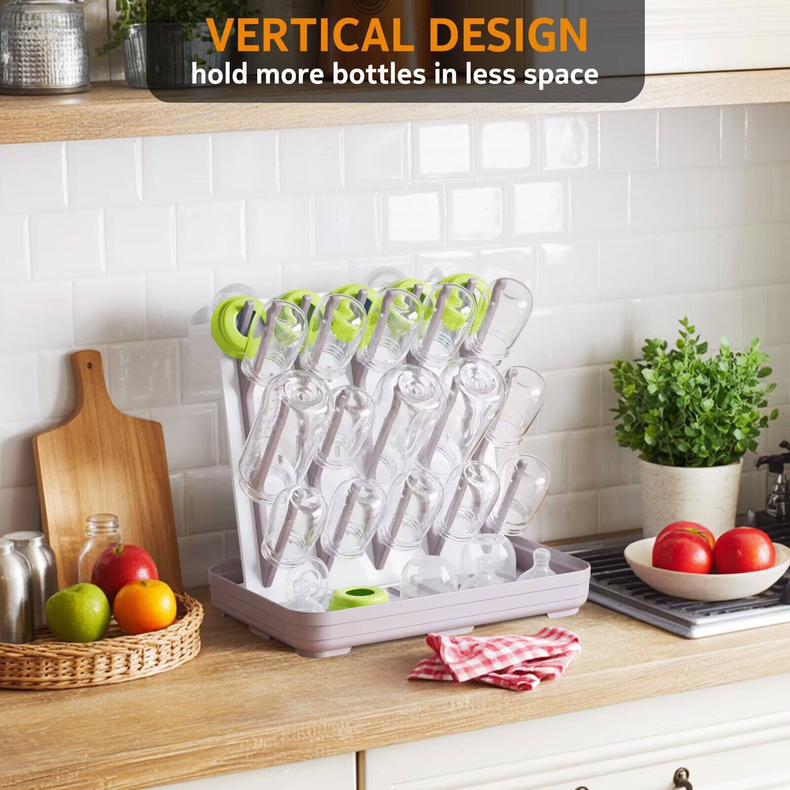 VERTICAL DESIGN  
hold more bottles in less space