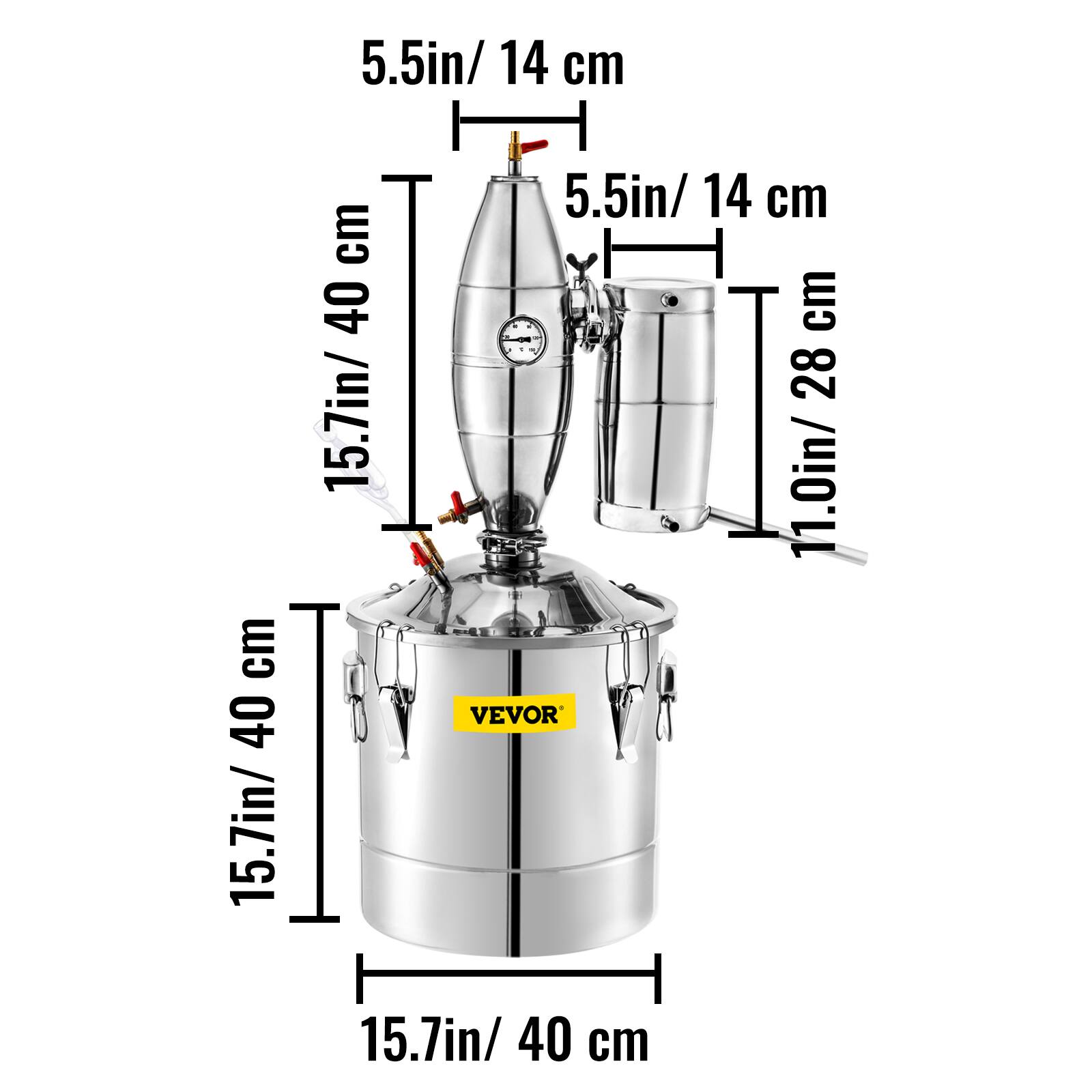 - 5.5in / 14 cm
- 15.7in / 40 cm
- 11.0in / 28 cm
- 15.7in / 40 cm